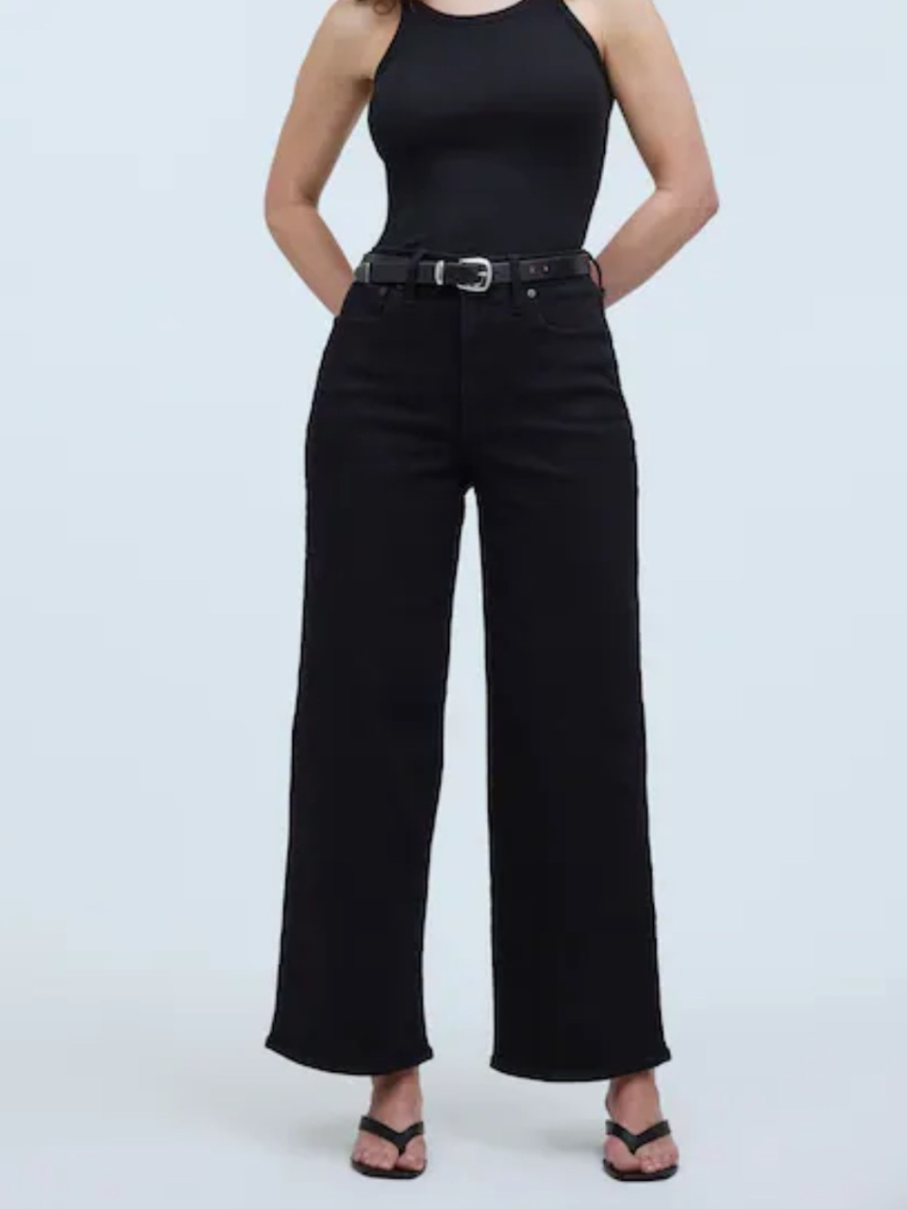 Madewell The Curvy Perfect Vintage Wide-Leg Jean Black Size 31 Stretchy